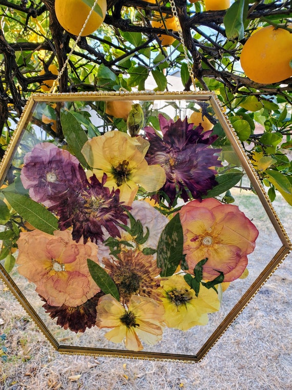 Pressed Dried Flowers Frame, Pressed Flowers Candle