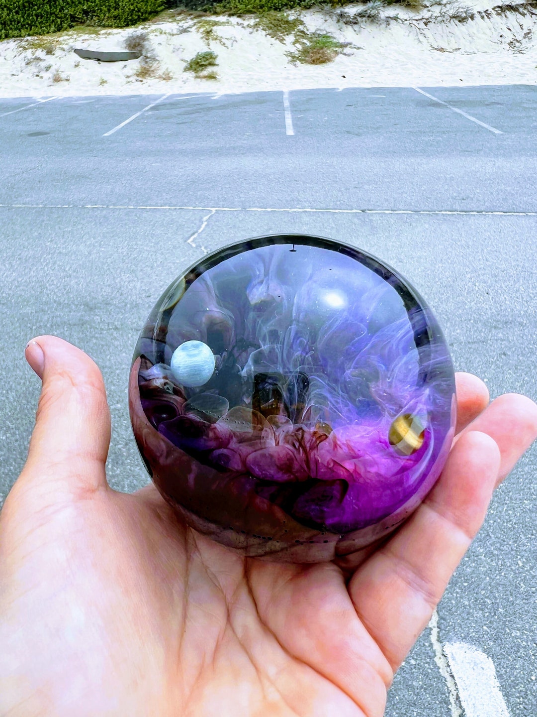 Buy Galaxy Planets Sphere Resin Art, Resin Paperweight Sphere