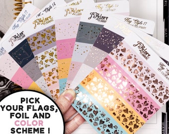 Foil Flag Planner Stickers: Custom Erin Condren, Happy Planner