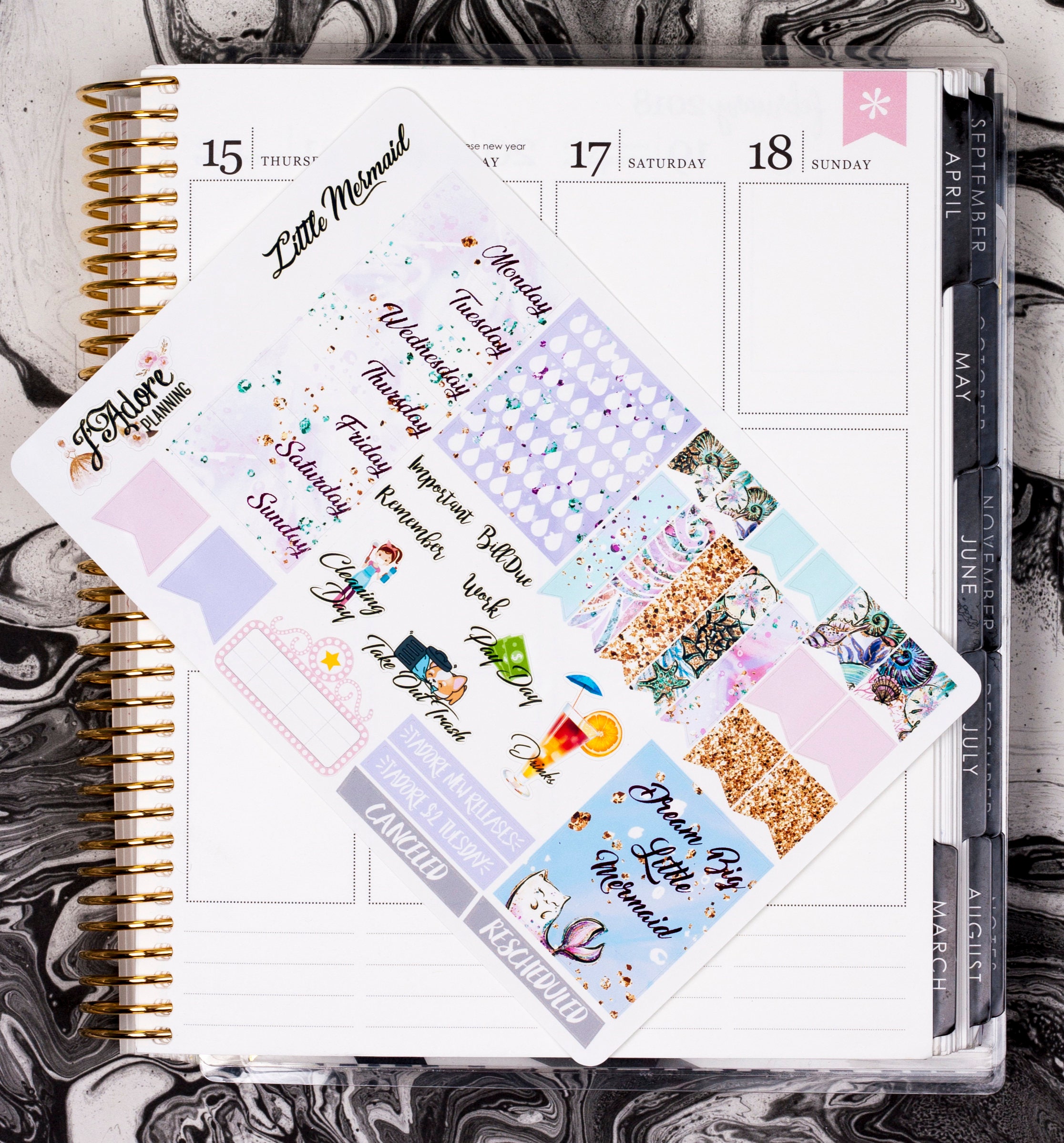 Foil Planner Sticker Kit for EC Erin Condren, Foiled Vertical Weekly ...
