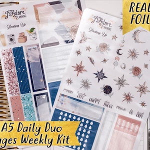 Holographic Foil Planner Stickers: EC A5 Daily Duo Weekly Kit