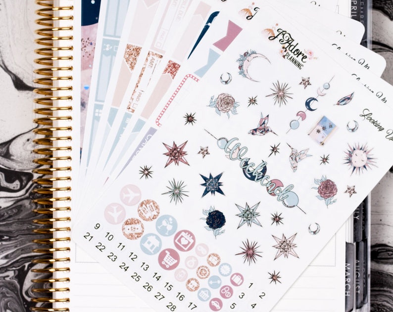 Foil Planner Sticker Kit for EC Erin Condren, Foiled Vertical Weekly ...