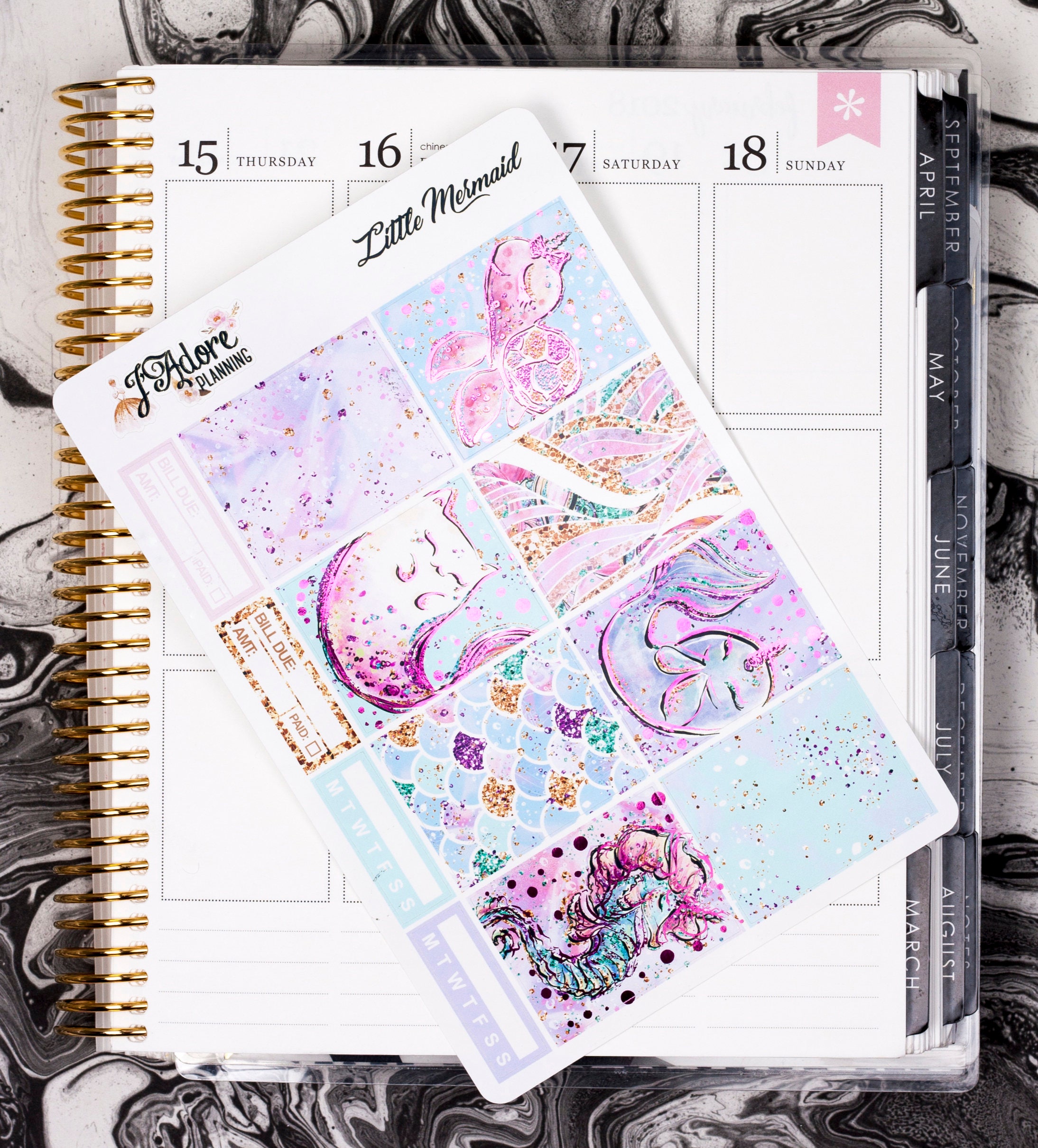Foil Planner Sticker Kit for EC Erin Condren, Foiled Vertical Weekly ...