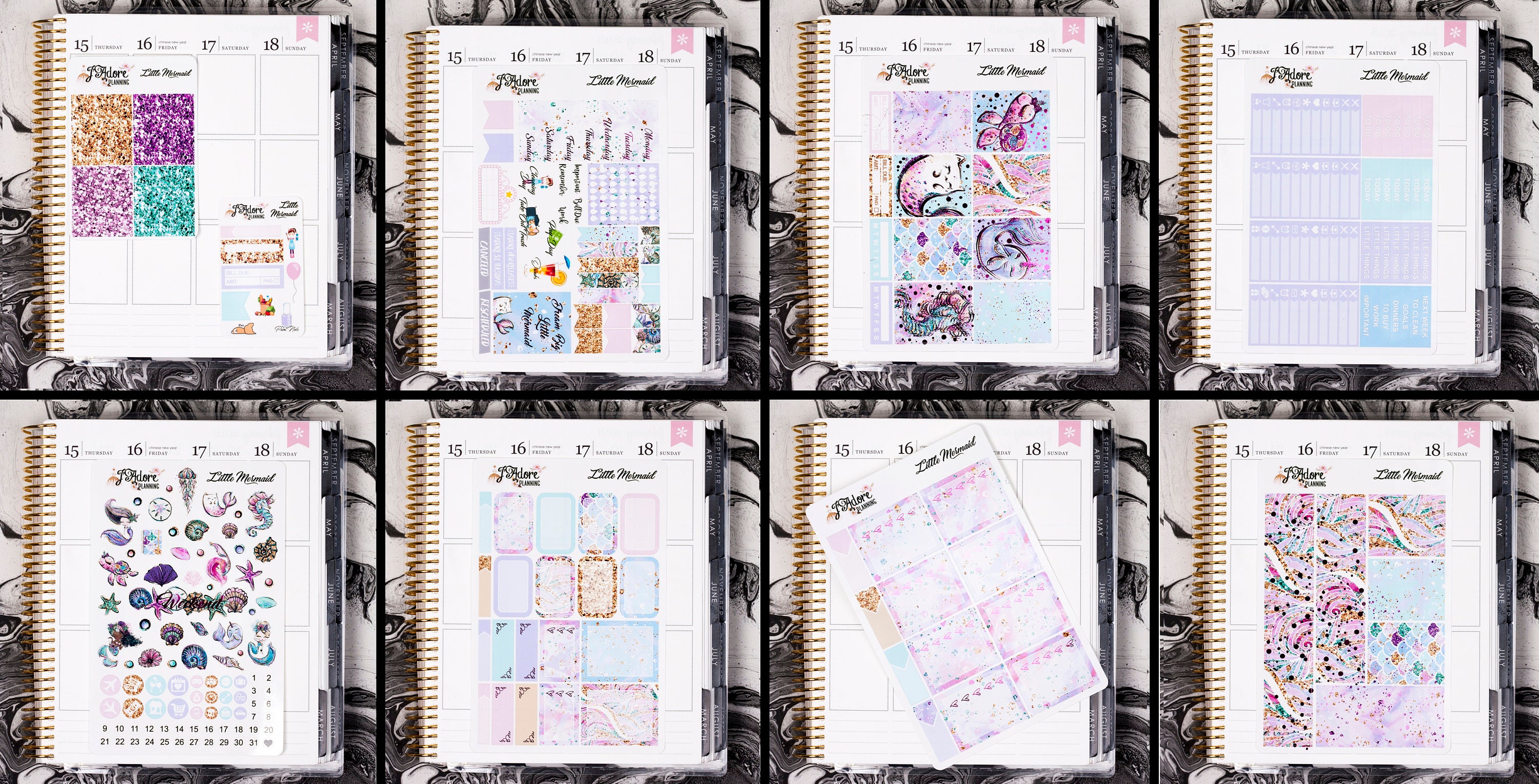 Foil Planner Sticker Kit for EC Erin Condren, Foiled Vertical Weekly ...
