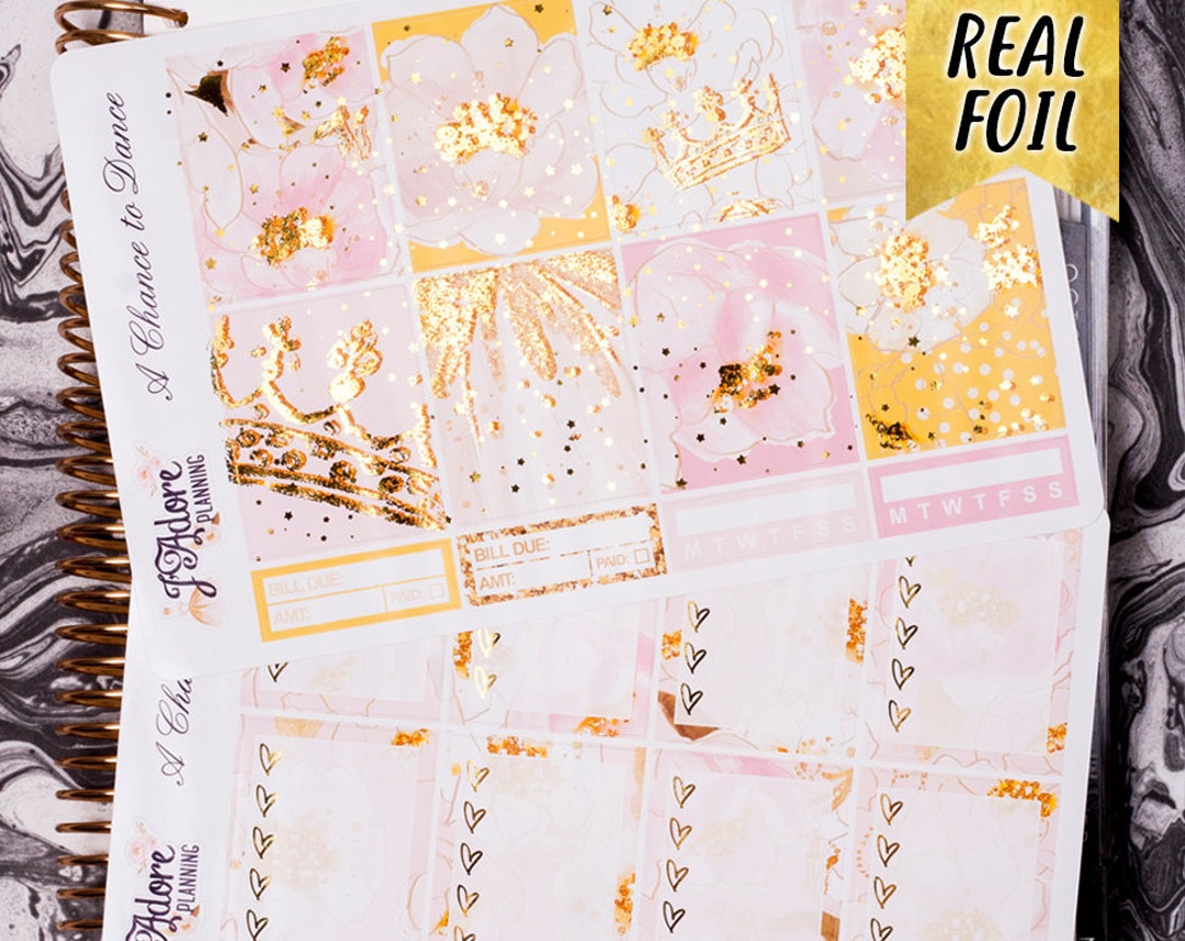 Gold Foil Ballerina Planner Sticker Kit: Erin Condren Weekly Vertical ...