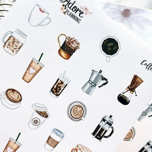 Coffee Stickers, But First Coffee Planner Stickers for Erin Condren and Happy Planner