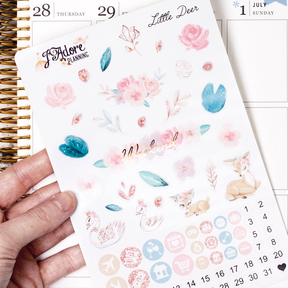 Foil Planner Sticker Kit for EC Erin Condren, Foiled Vertical Weekly ...