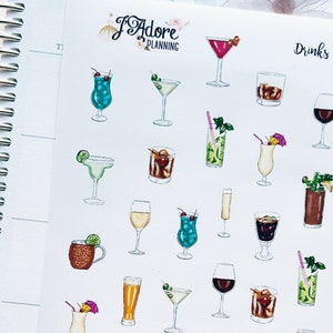 Cocktail & Beer Planner Stickers: Drinks for Erin Condren, Happy Planner