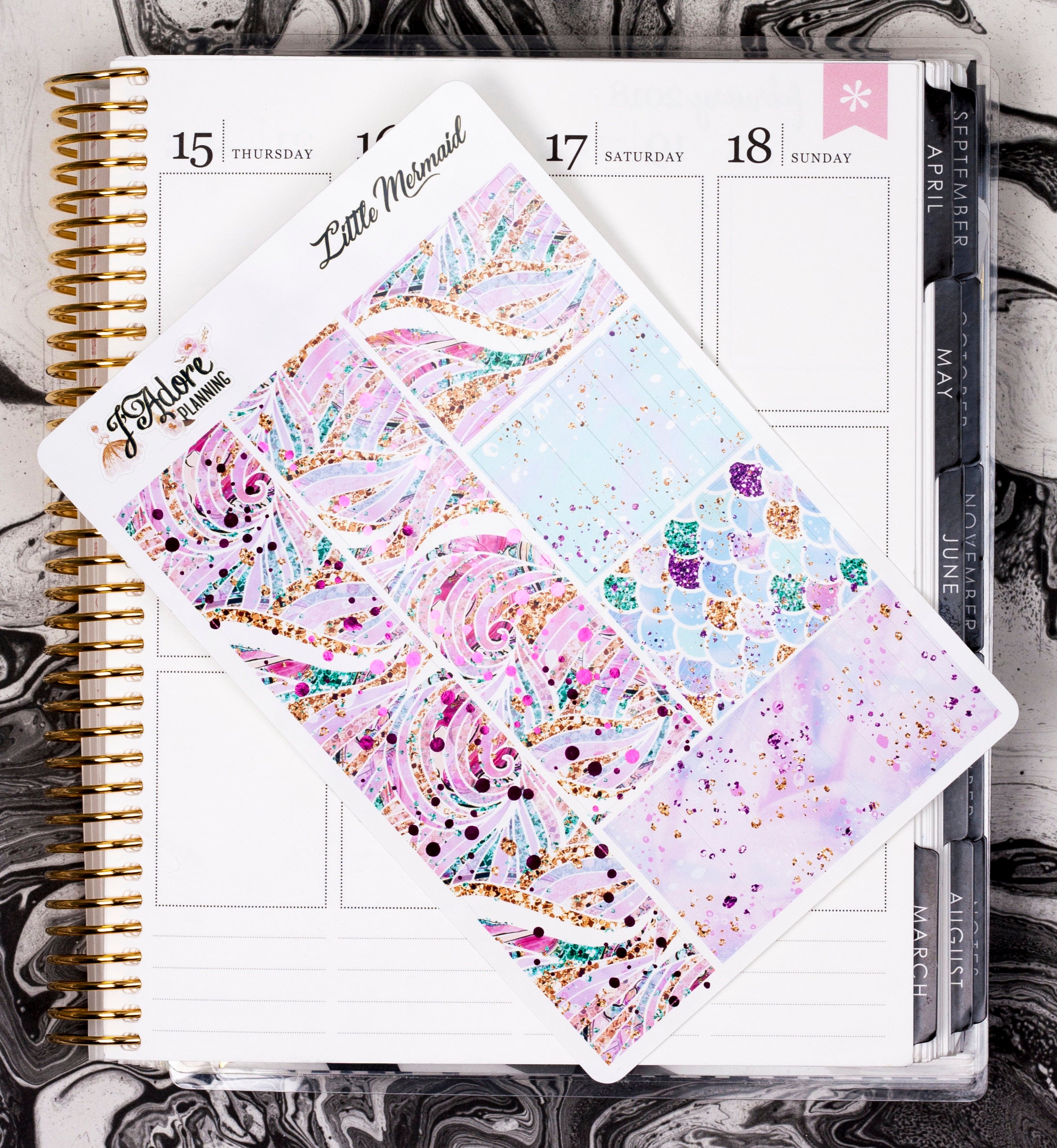 Foil Planner Sticker Kit for EC Erin Condren, Foiled Vertical Weekly ...