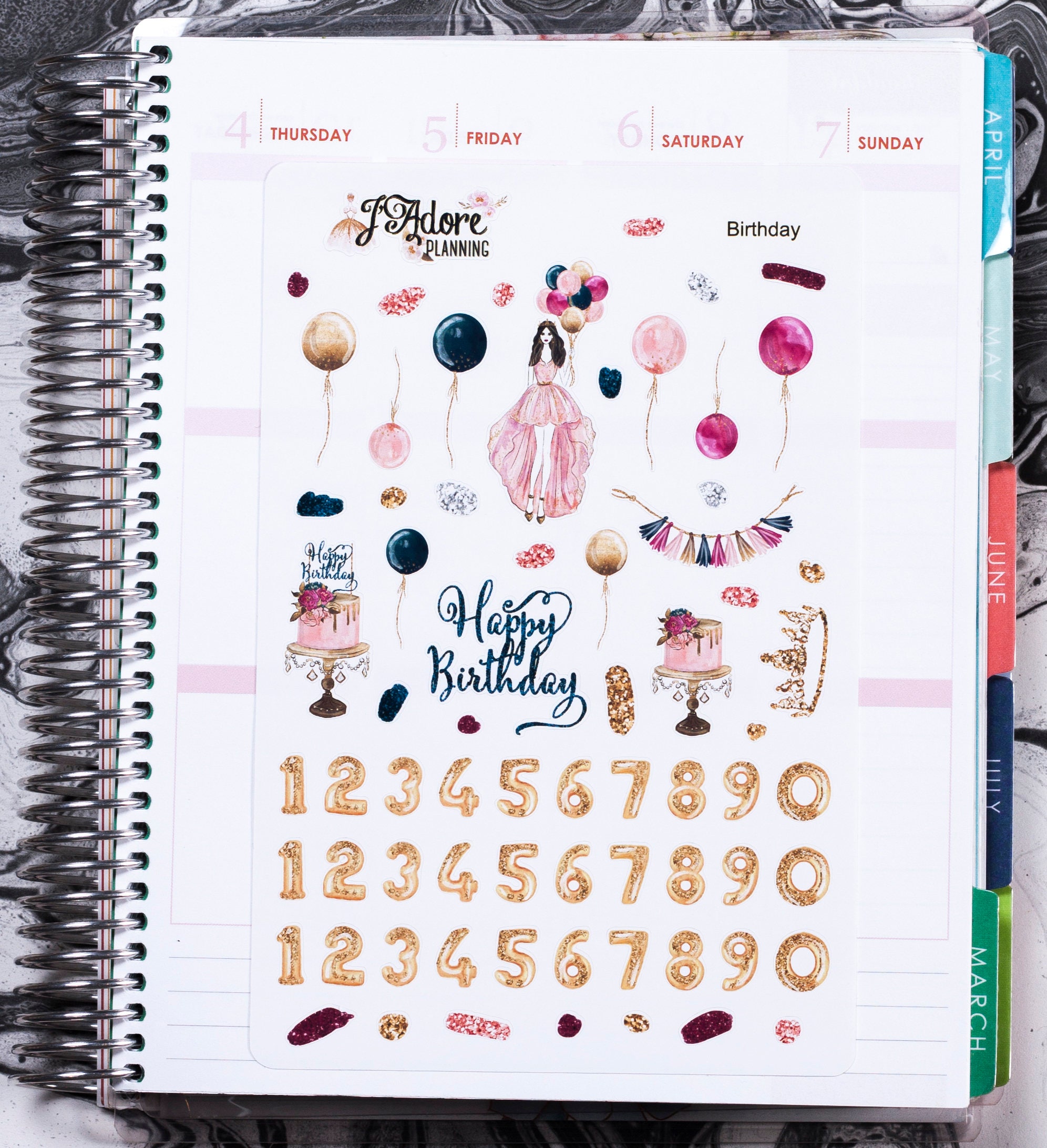 Character Girl Birthday Planner Stickers for Erin Condren and Happy ...