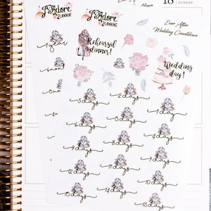 Boda Countdown Planner pegatinas para Erin Condren y Planificador feliz