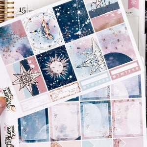 Foil Planner Sticker Kit for EC Erin Condren, Foiled Vertical Weekly Kit | Looking Up