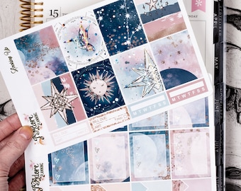 Foil Planner Sticker Kit for EC Erin Condren, Foiled Vertical Weekly Kit | Looking Up