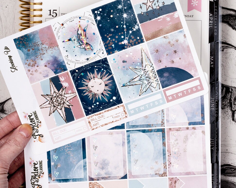 Foil Planner Sticker Kit for EC Erin Condren, Foiled Vertical Weekly ...