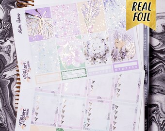 Foil Spring Planner Sticker Kit: Vertical Weekly Layout