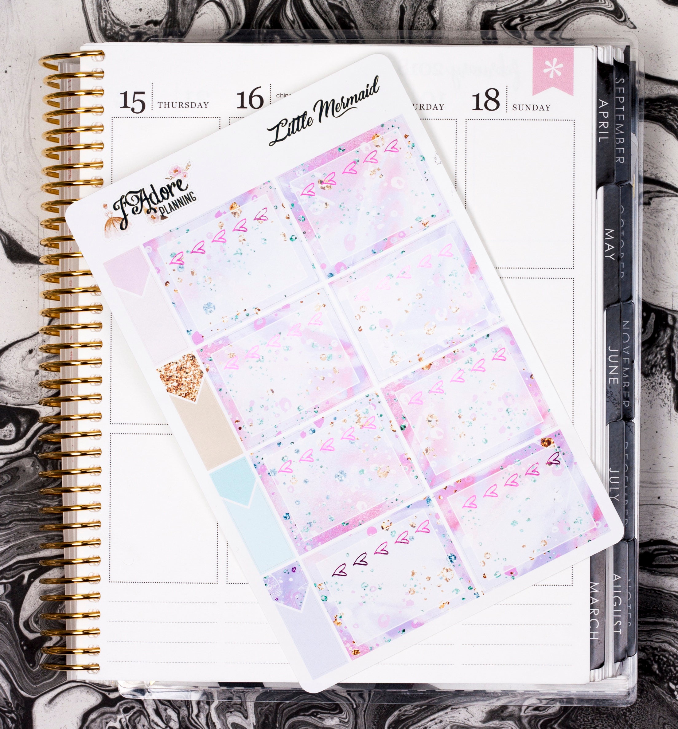 Foil Planner Sticker Kit for EC Erin Condren, Foiled Vertical Weekly ...