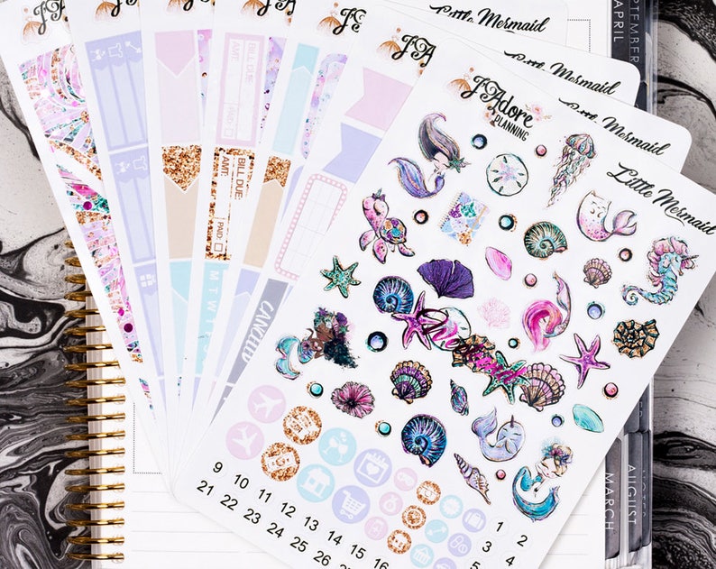 Foil Planner Sticker Kit for EC Erin Condren, Foiled Vertical Weekly ...