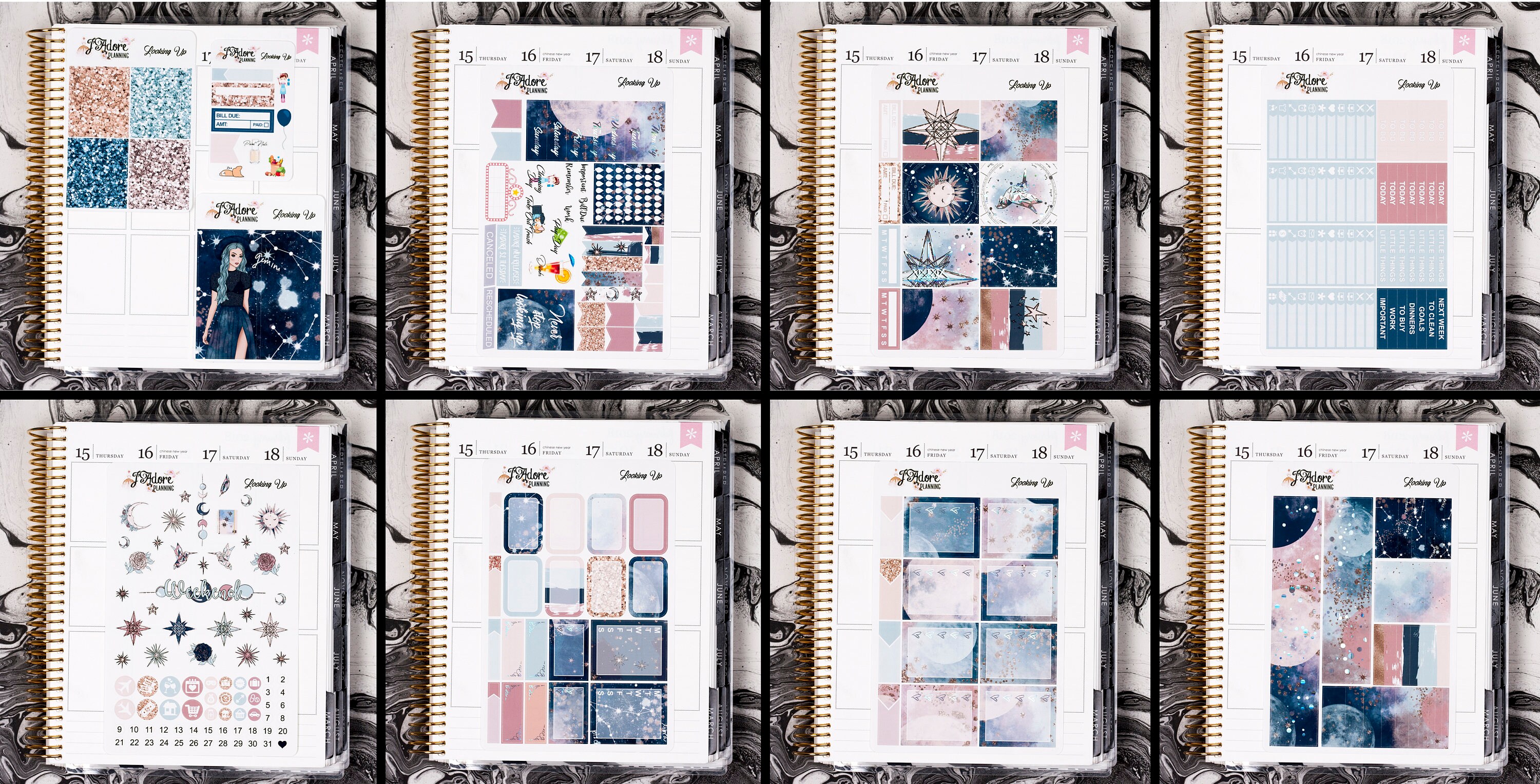 Foil Planner Sticker Kit for EC Erin Condren, Foiled Vertical Weekly ...