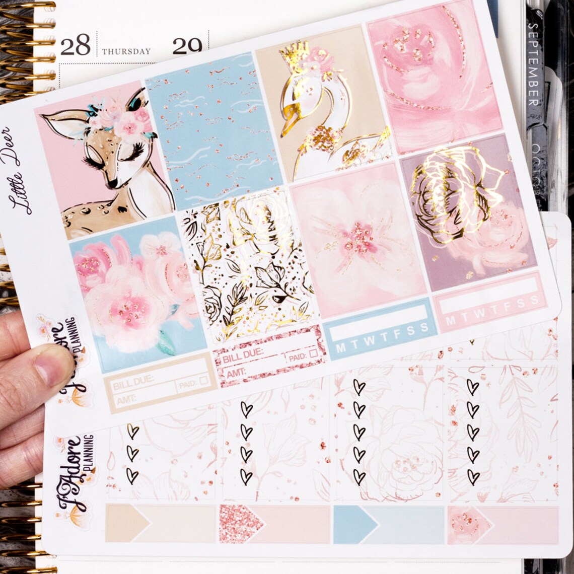 Foil Planner Sticker Kit for EC Erin Condren, Foiled Vertical Weekly ...