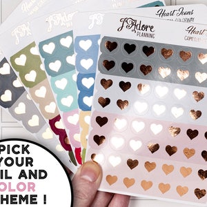 Foil Herz Icons Aufkleber, funktionale folierte Herz Icon Planner Stickers für Erin Condren und Happy Planner