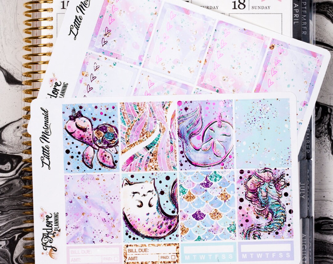 Foil Planner Sticker Kit for EC Erin Condren, Foiled Vertical Weekly ...