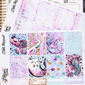 Foil Planner Sticker Kit for EC Erin Condren, Foiled Vertical Weekly Kit | Little Mermaid