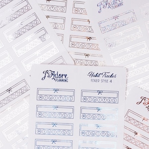 Foil Habit Tracker Stickers, Foiled Habit Trackers Custom Planner Stickers for Erin Condren and Happy Planner