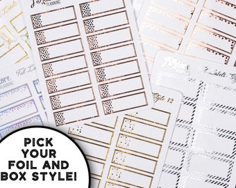 Foil Half Box Planner Stickers: Appointment Labels