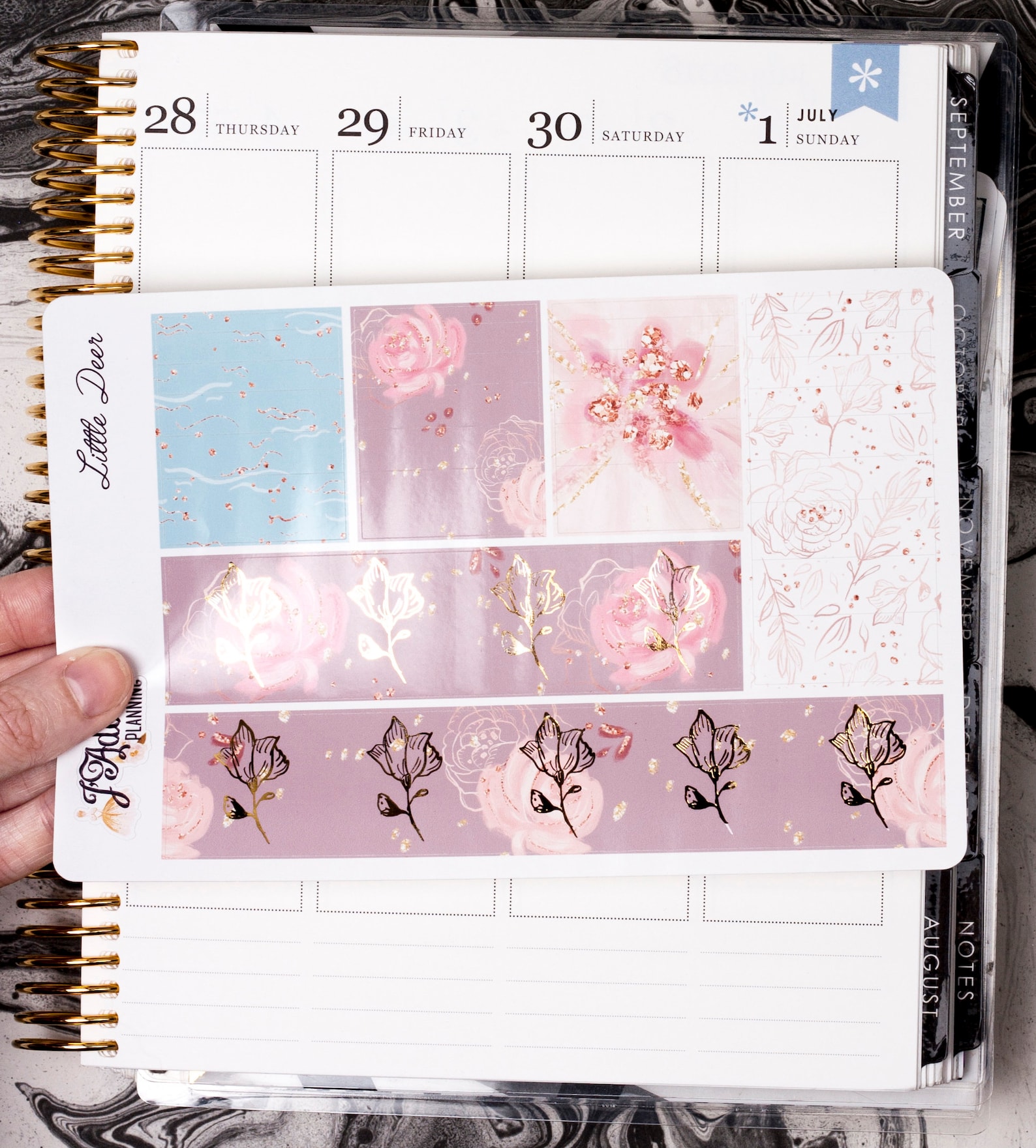 Foil Planner Sticker Kit for EC Erin Condren, Foiled Vertical Weekly ...