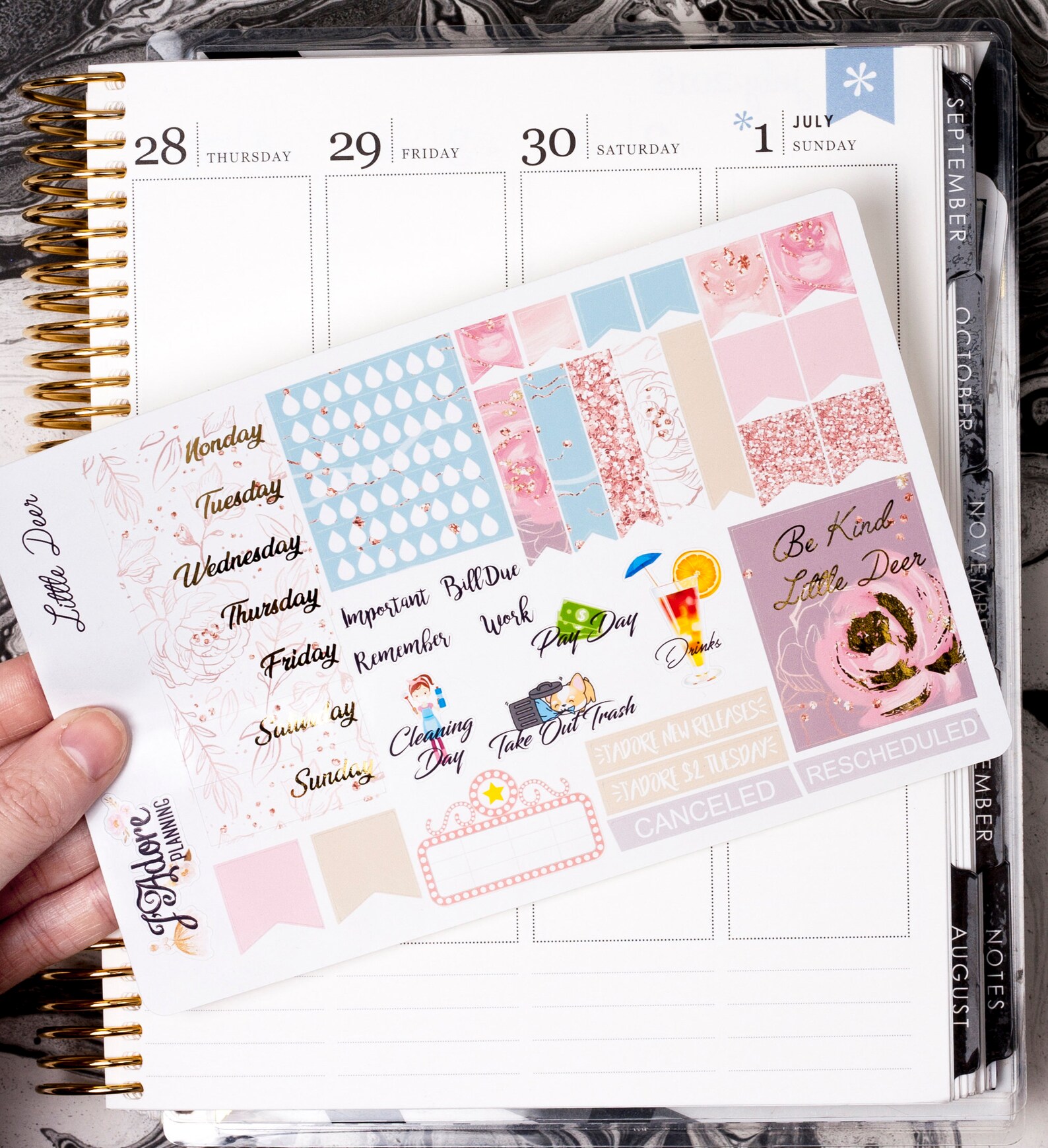 Foil Planner Sticker Kit for EC Erin Condren, Foiled Vertical Weekly ...