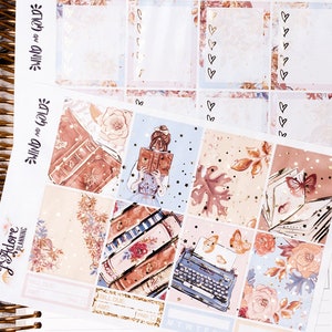 Foil Fall Planner Sticker Kit for EC Erin Condren, Foiled Vertical Weekly Kit | Wind & Gold