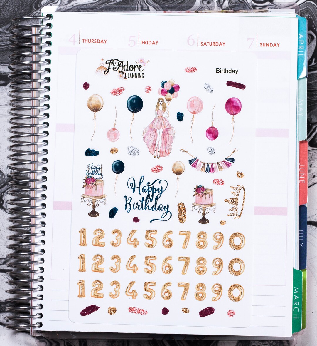 Character Girl Birthday Planner Stickers for Erin Condren and Happy ...