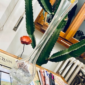 Tall vintage glass vase