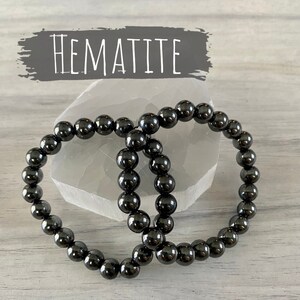 Powerful 8mm Hematite Crystal Beaded Bracelets. Grounding. Protection. Stability. Detox