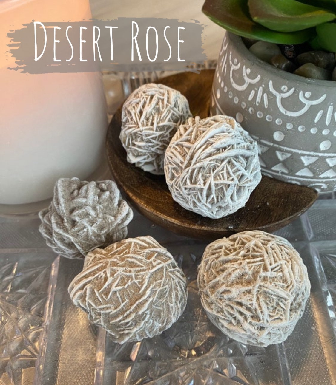 Cristallo Rosa Del Deserto Naturale – Esemplare Minerale Per Decorazione Casa, Portafortuna E Regalo