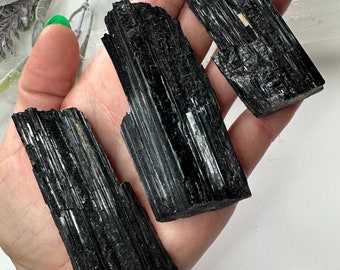 Medium Black Tourmaline raw chunks. Grounding. Protection. Psychic protection. Root chakra.