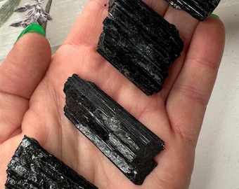 Black Tourmaline raw small chunks. Protection. Grounding. Psychic protection. Root Chakra.