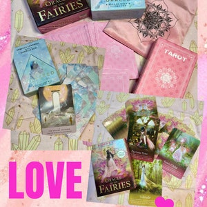 Lectura de Tarot Rosa del AMOR: Romántico, Amor Propio, Amistad, etc. Lectura de 9 Cartas. Oráculo de las Semillas Estelares y las Hadas. Recomendación de Cristales. Cristales 101.
