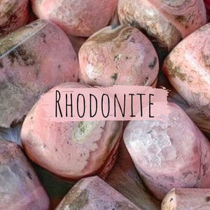 Beautiful Grade AAA  Rhodonite Crystal Tumbled Stones. Compassion. Forgiveness. Peace. Emotional healing. Pink. Heart chakra.