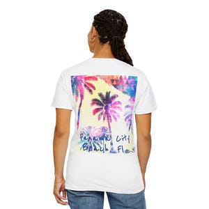 Beach Palm Trees T-shirt, Panama City Beach Watercolor Style Tee, Summer Vibes Shirt, Vacation Apparel, Coastal Graphic Top, Unisex Clothing image 6