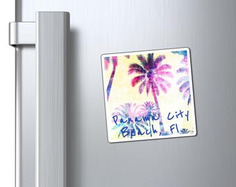 Panama City Beach Florida Tropical Palm Tree Souvenir Magnet