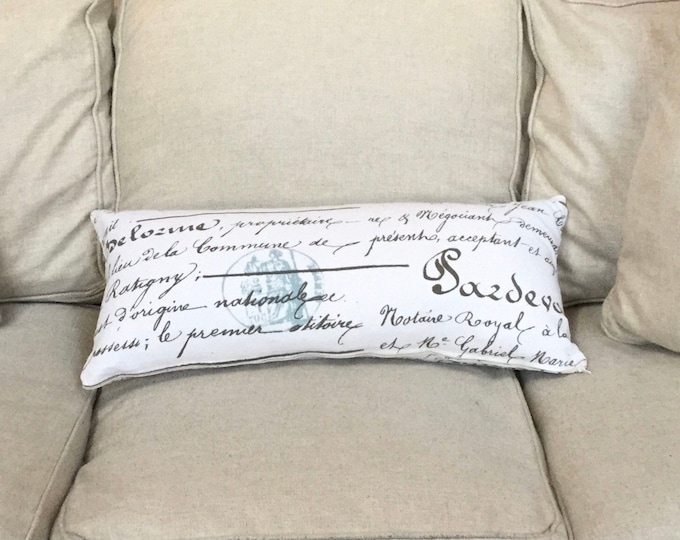 French Script Throws Large French Script Lumbar Pillow, 26