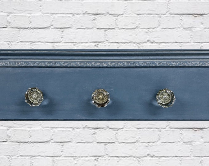 Custom Vintage Glass Door Knob Coat Rack, Custom Color W/ Pearl