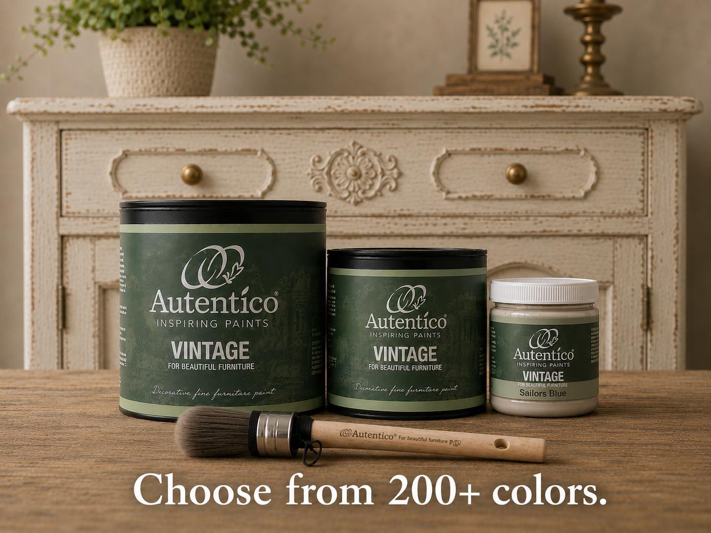 Autentico Vintage Premium Chalk Furniture Paint, Professional