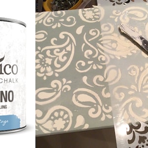 Autentico Terrapieno Raised Stencil Paste, Embossing Paste for Furniture, Fiber Paste, 3D Stenciling Paste, Texture Paste, Chalk Paste