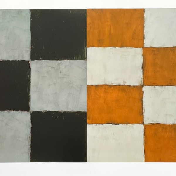 Sean Scully exhibition poster - Maan, 1994 - squares - offset lithograph - museum artist - art print