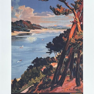Hossegor - La Cote d'Argent - Francia - Turismo francés - Viajes - Publicidad - Impresión de arte decorativo - Cartel de exposición - Reproducción