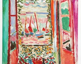 Henri Matisse exhibition poster - The window - La Finestra - still life - flowers - room - French Art - museum artist - art print