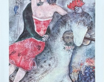 Marc Chagall exhibition poster - The Equestrian - Stedelijk Museum Amsterdam - art print - 1970s