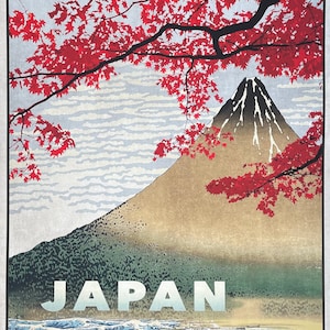 Toerismeposter Japan - Japan Airways - reizen - vakanties - berg Fuji - decoratieve kunstdruk - offsetlitho